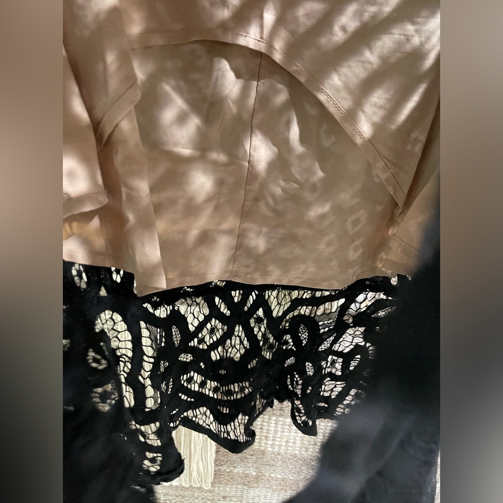 🖤 Current Air Anthropologie black embroidered lace ruffled midi skirt sz S - Picture 4 of 13
